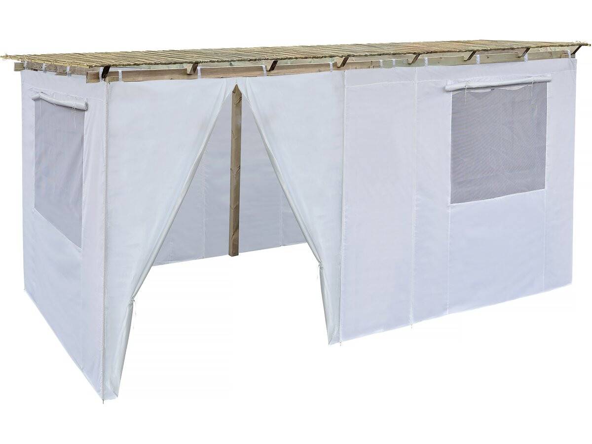 Habitat Et Jardin - Souccah En Bois 3 X 5 M Avec Tissu - Casher Lemaehadrin - Skhah Non Inclus -habitat Et Jardin - Image 1