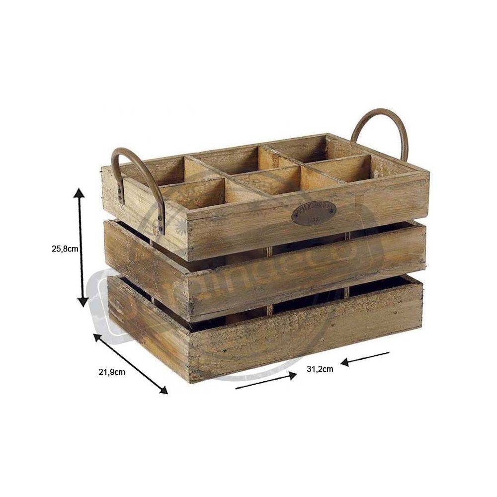 Aubry Gaspard - Caisse de rangement 6 bouteilles anses métal - Image 3