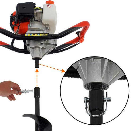 Gt Garden - Tarière thermique 52 cm3, 3 CV + lot de 3 mèches (100, 200 et 300 mm) - GT GARDEN - Image 5
