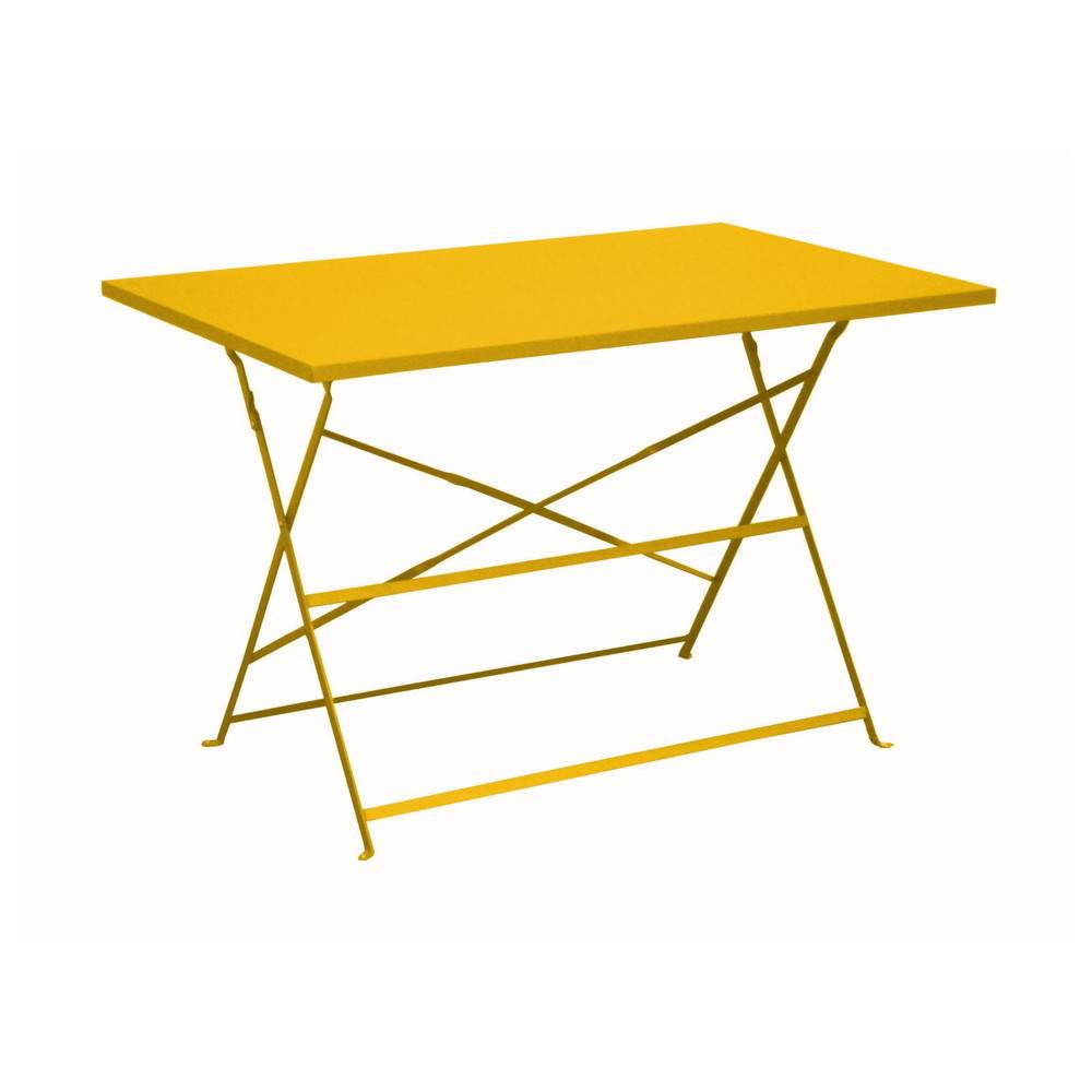 Proloisirs - Gueridon de jardon pliant Cuba en acier 110 x 70 cm - Miel PROLOISIRS