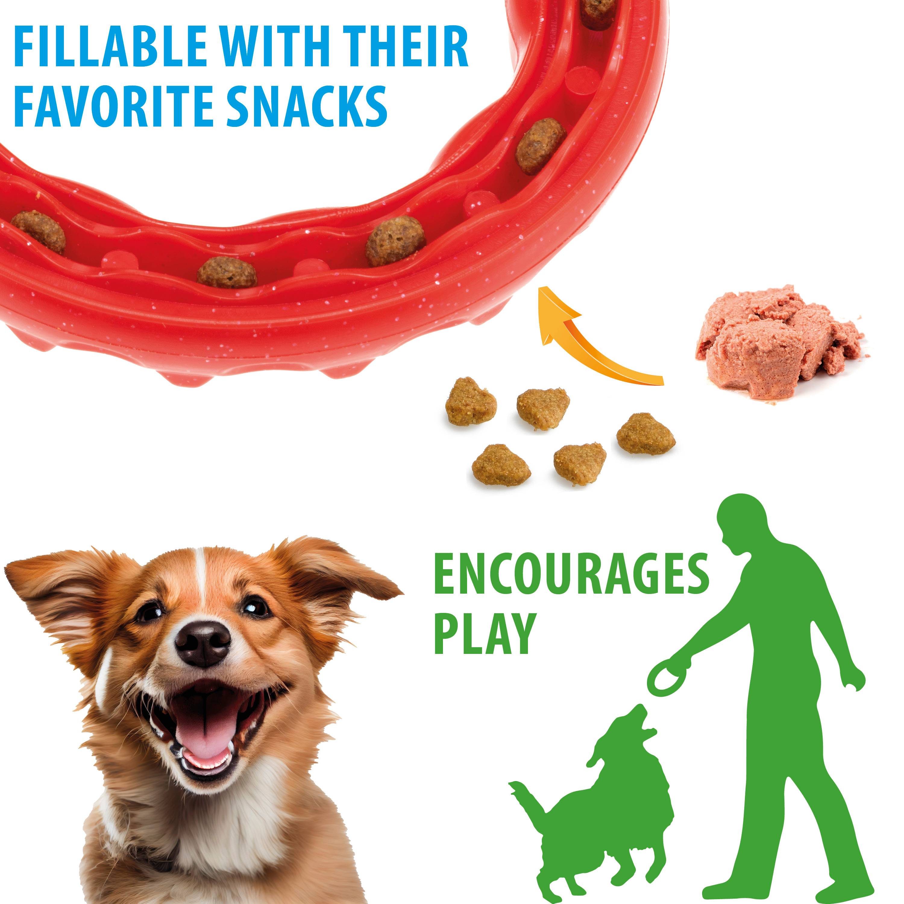 Ferplast - Ferplast Jouet Chien, Anneau Distributeur Croquettes Friandises pour Chien, en Matériau Durable à Mâcher, Arôme de Viande, pour l'Hygiène Dentaire, - Image 3