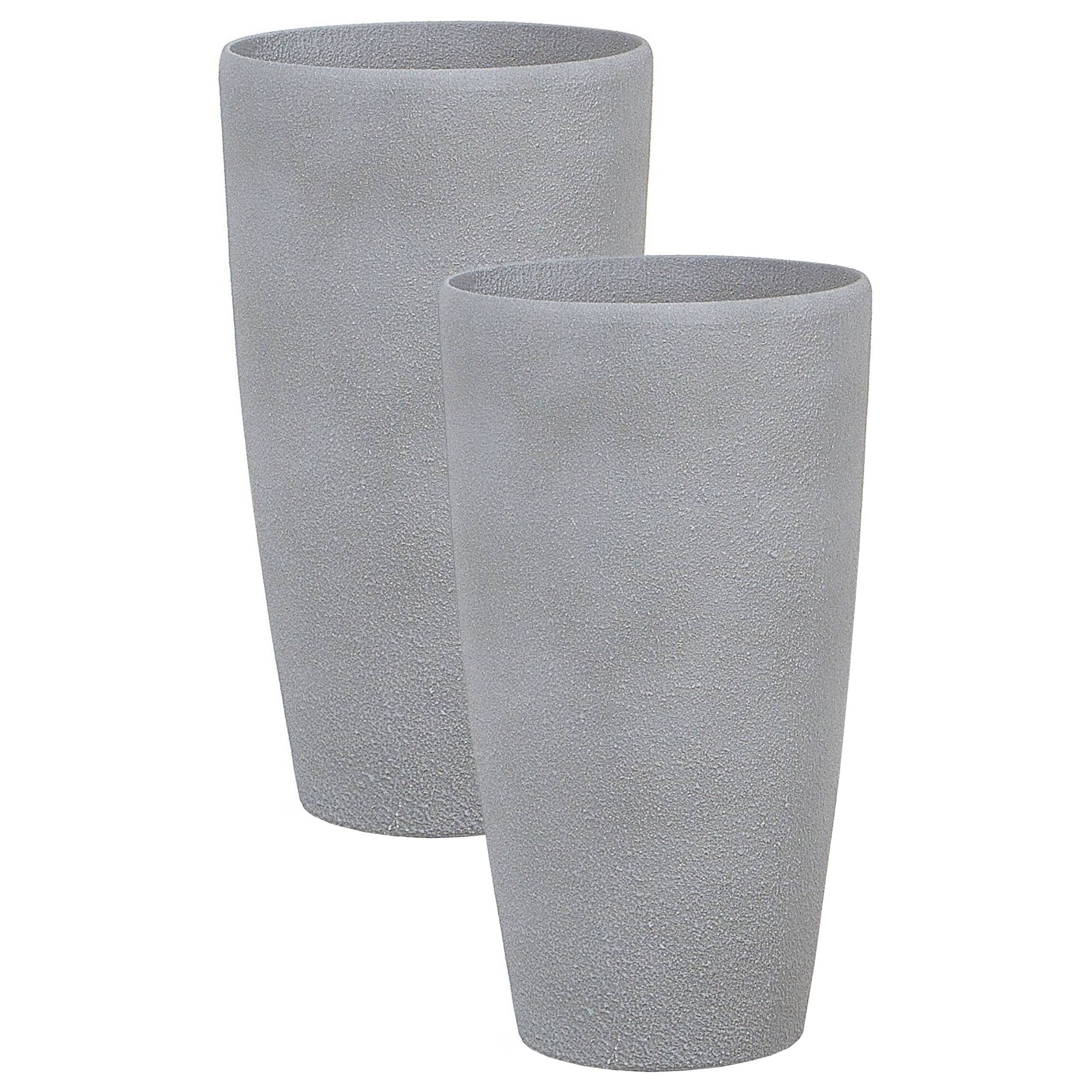 Beliani - Cache-pot d'extérieur Fibre d'argile Gris ABDERA - 31x31x58- Beliani - Image 2