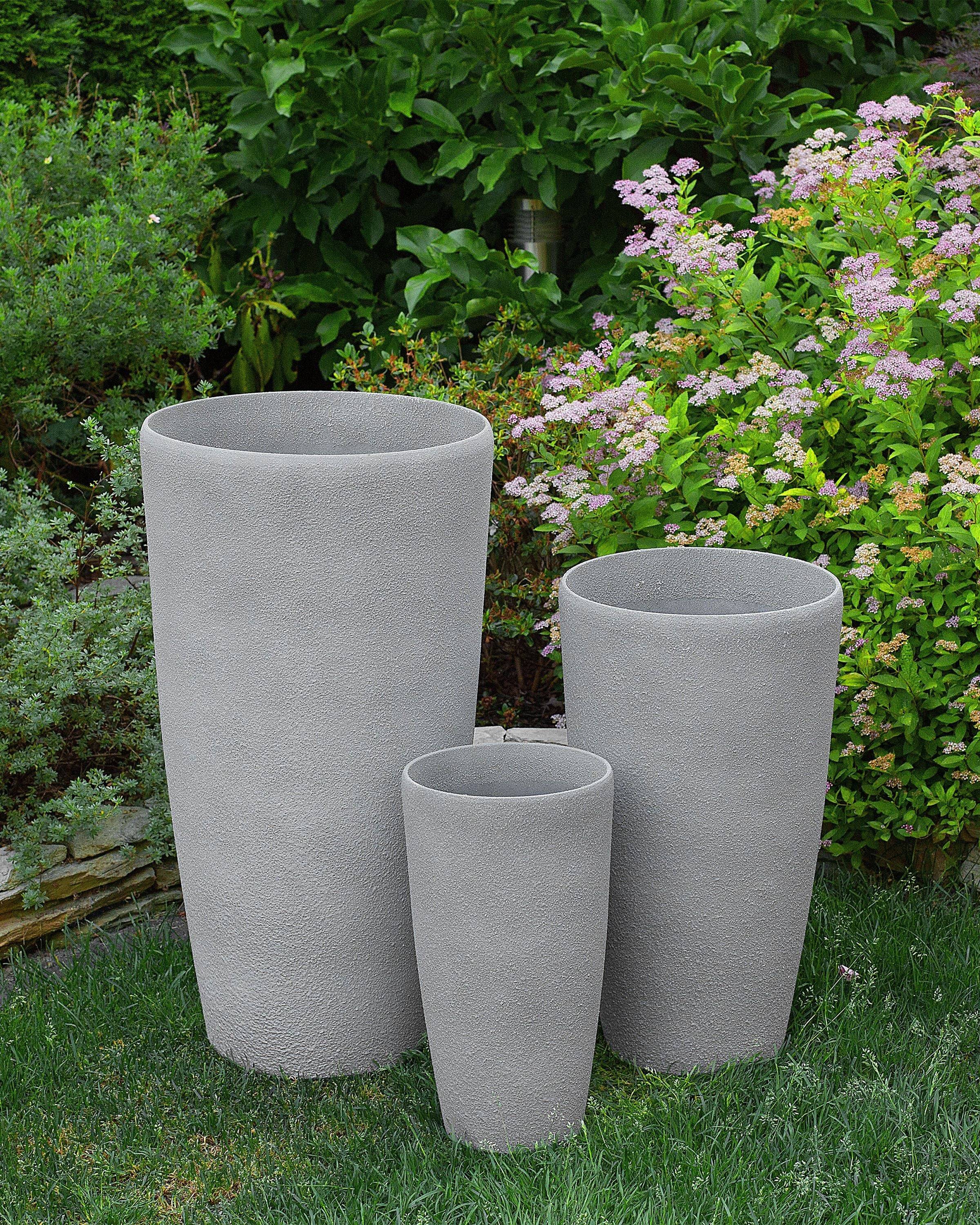 Beliani - Cache-pot d'extérieur Fibre d'argile Gris ABDERA - 31x31x58- Beliani - Image 1