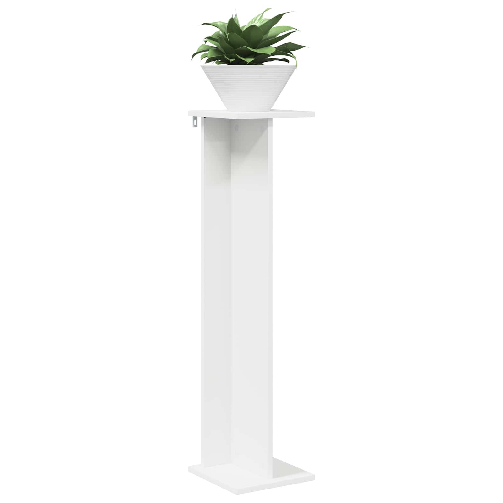 Lot 2 Étagères Porte-Plantes Bois Intérieur Présentoir Multi-Niveaux Blanc 25x100cm - ComfortXL Outdoor Living - Image 3