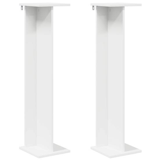 Lot 2 Étagères Porte-Plantes Bois Intérieur Présentoir Multi-Niveaux Blanc 25x100cm - ComfortXL Outdoor Living - Image 2