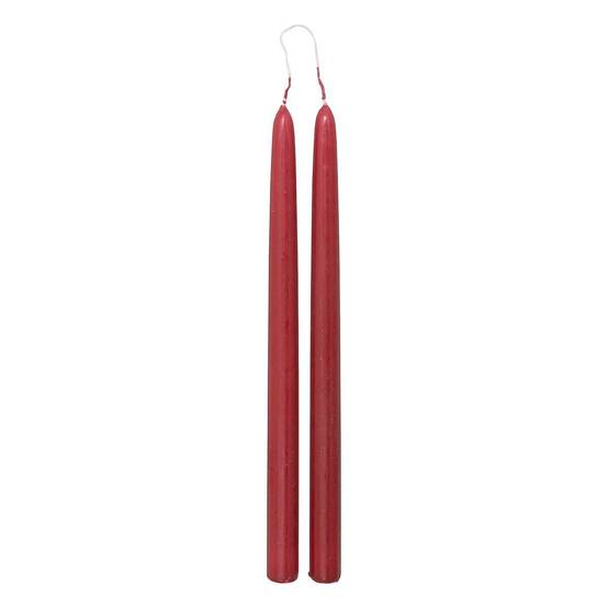 Lot de 2 Bougies Bâton "Hugo" 30cm Rouge - Image 1