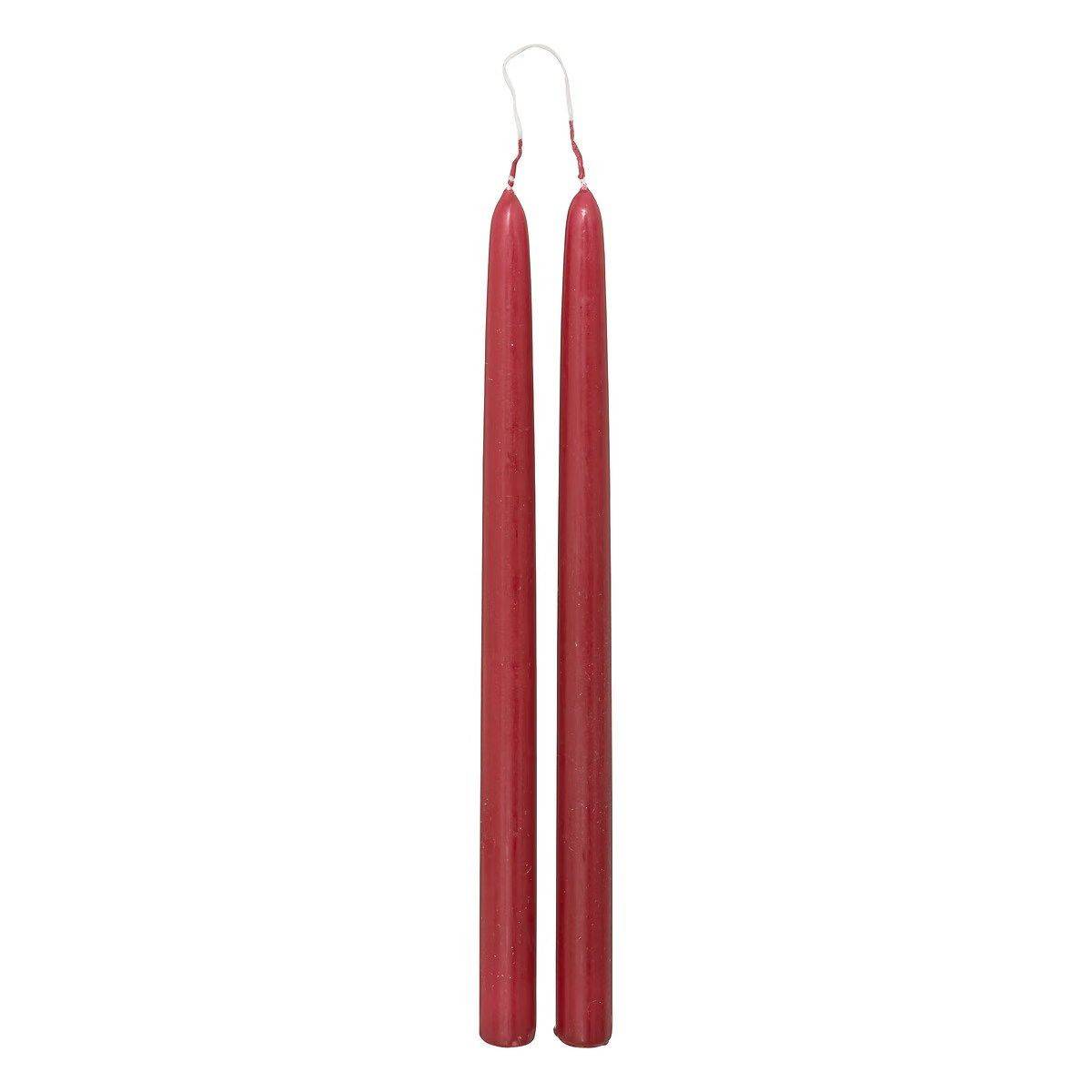 Lot de 2 Bougies Bâton "Hugo" 30cm Rouge
