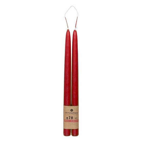 Lot de 2 Bougies Bâton "Hugo" 30cm Rouge - Image 2