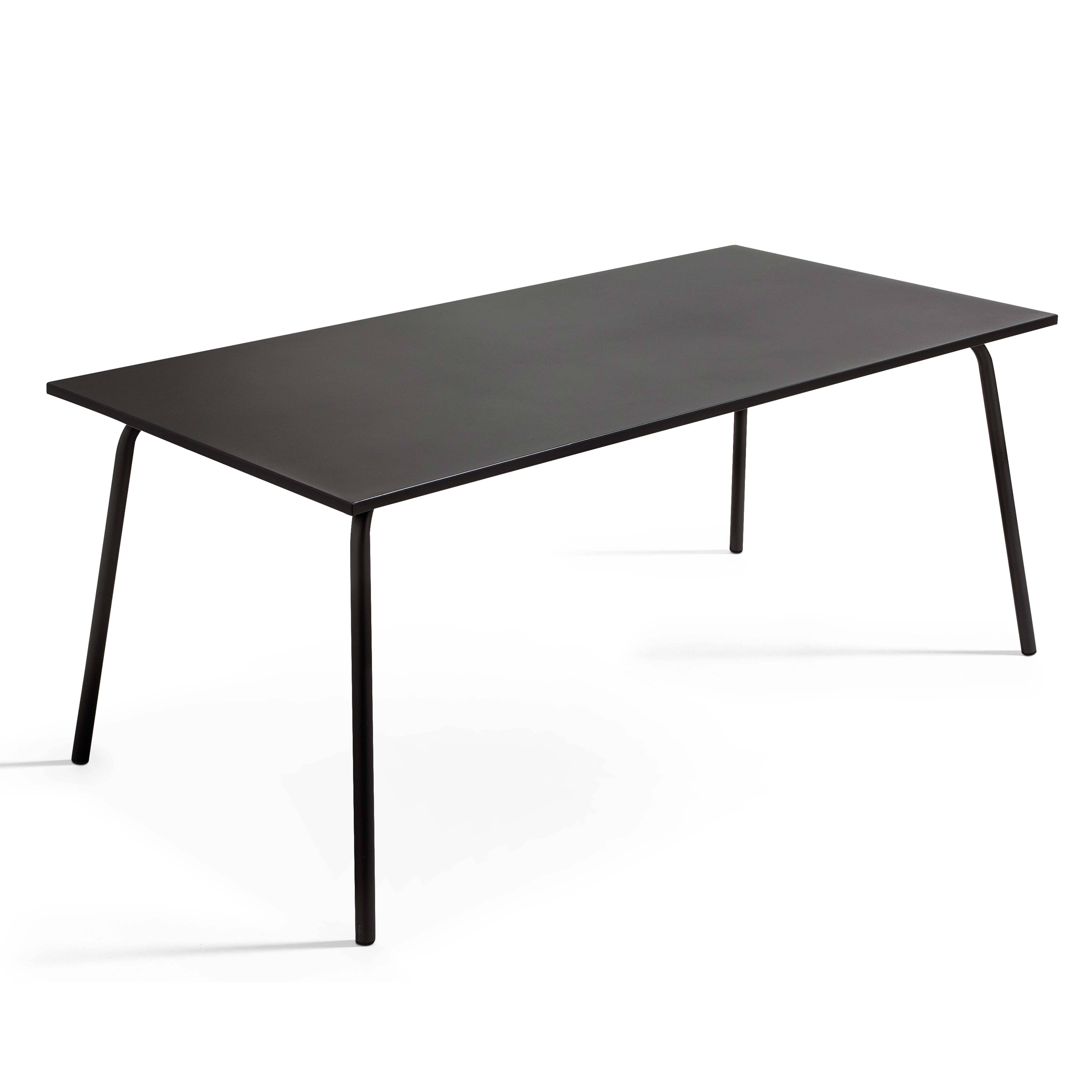 Oviala - Ensemble table de jardin et 6 chaises en métal noir Palavas - Oviala - Image 3