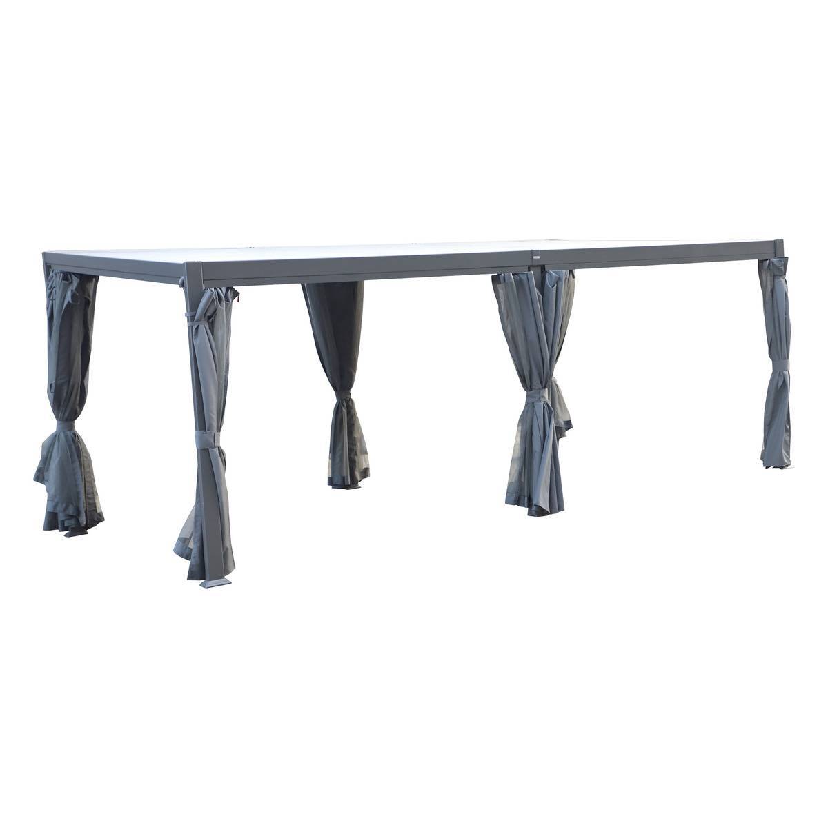 Hesperide - Rideaux pour pergola biocliamtique "Avila" Ardoise 6 x 3,5m en polyester - Hespéride - Image 2