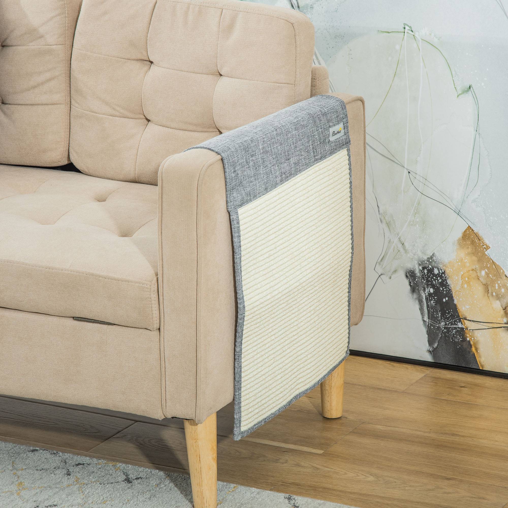 Sans Marque - Tapis griffoir 2 pièces 130x45 cm, sisal, protection canapé/porte, Gris - Image 4
