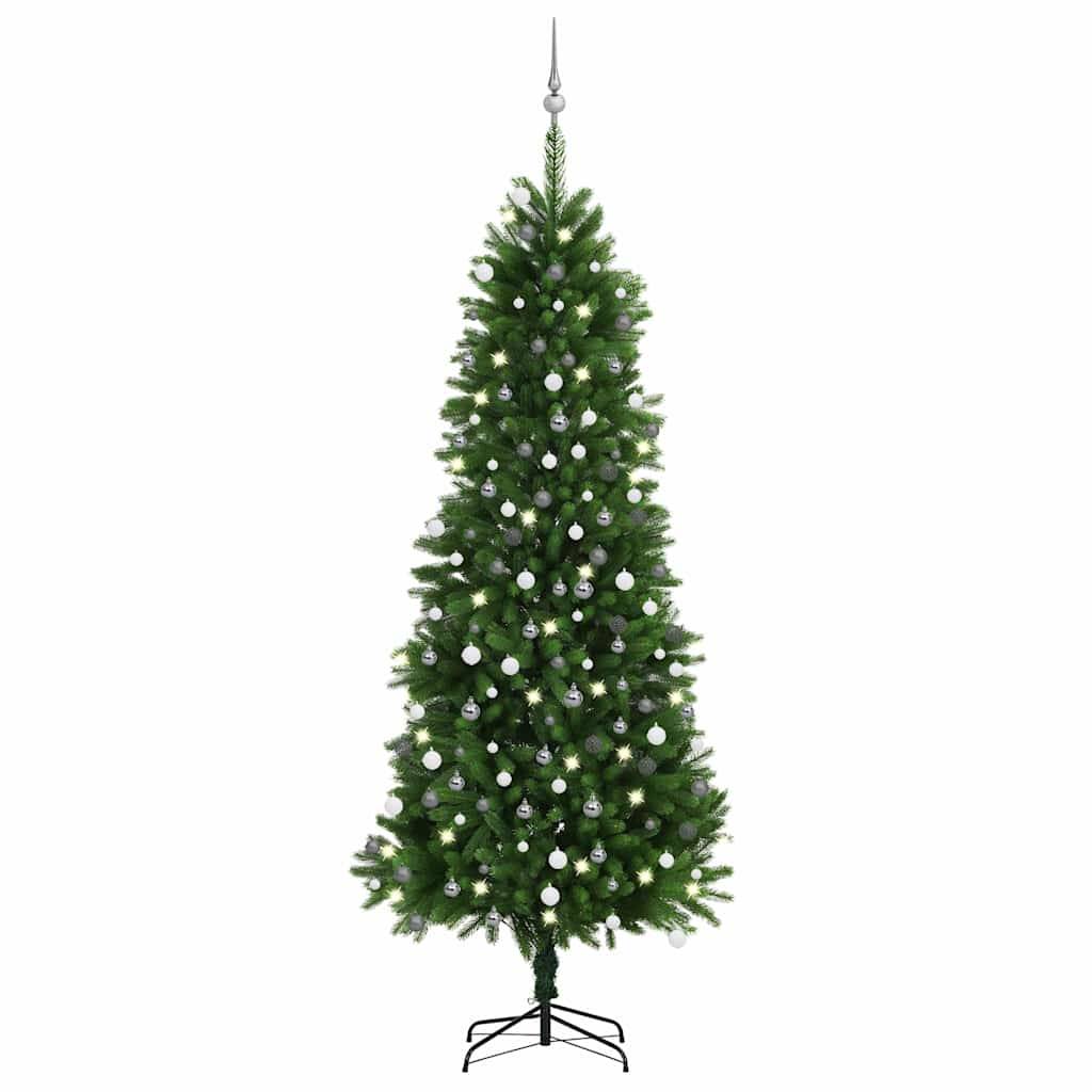 Vidaxl - Arbre de Noël artificiel pré-éclairé et boules 240 cm vert vidaXL 3077729 - Image 1