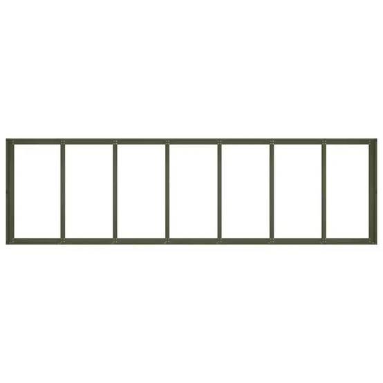 Jardinière rectangulaire fond ouvert moderne jardin terrasse 280 x 80 x 40 cm en acier vert olive - Image 3