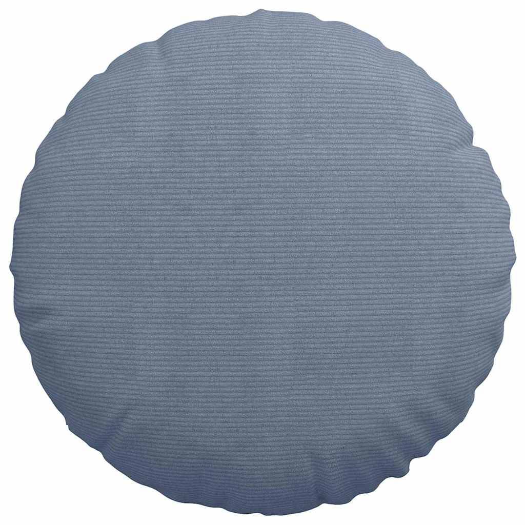 Lot de 2 Coussins de Sol en Velours Côtelé Doux Housses Lavables pour Salon Bleu Ø80 cm – ComfortXL Outdoor Living - Image 6