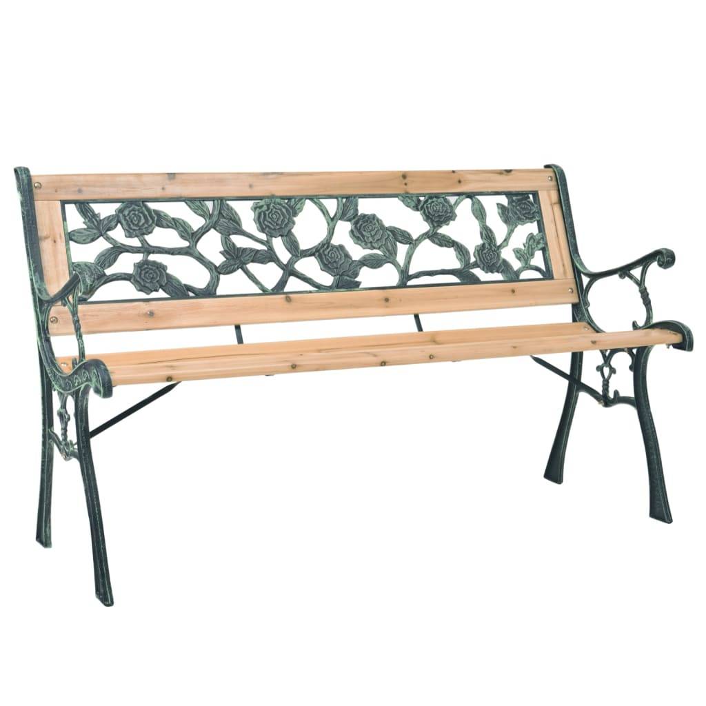 ComfortXL - Banc de Jardin Bois et Fer Forgé Style Nostalgique pour Terrasse Brun 122 cm – ComfortXL Outdoor Living - Image 1