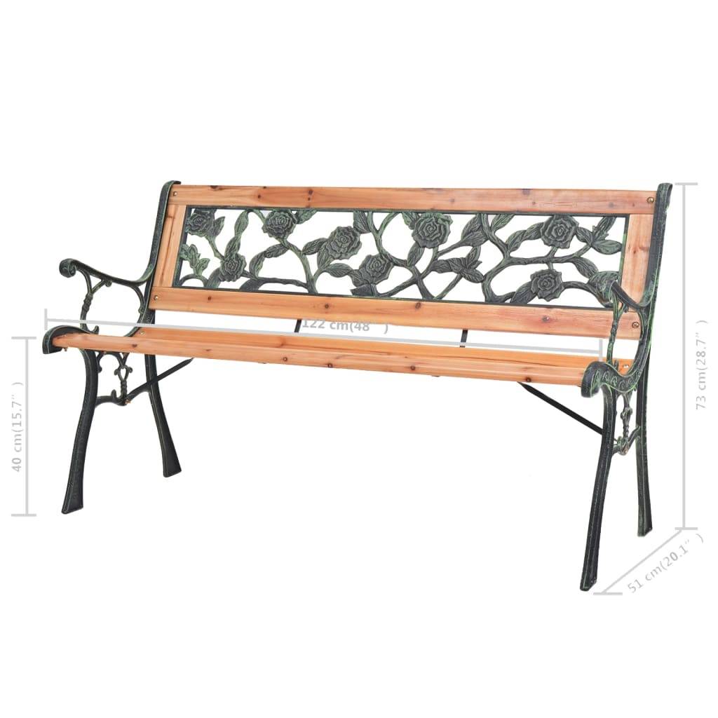 ComfortXL - Banc de Jardin Bois et Fer Forgé Style Nostalgique pour Terrasse Brun 122 cm – ComfortXL Outdoor Living - Image 7