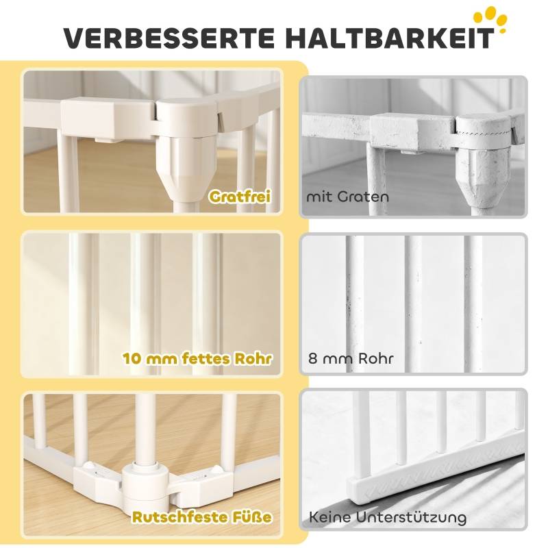 Parc Enclos Chiot Modulable 6 Panneaux Métal Pliable Porte Blanc - ComfortXL Outdoor Living - Image 5