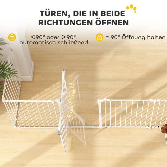 Parc Enclos Chiot Modulable 6 Panneaux Métal Pliable Porte Blanc - ComfortXL Outdoor Living - Image 7