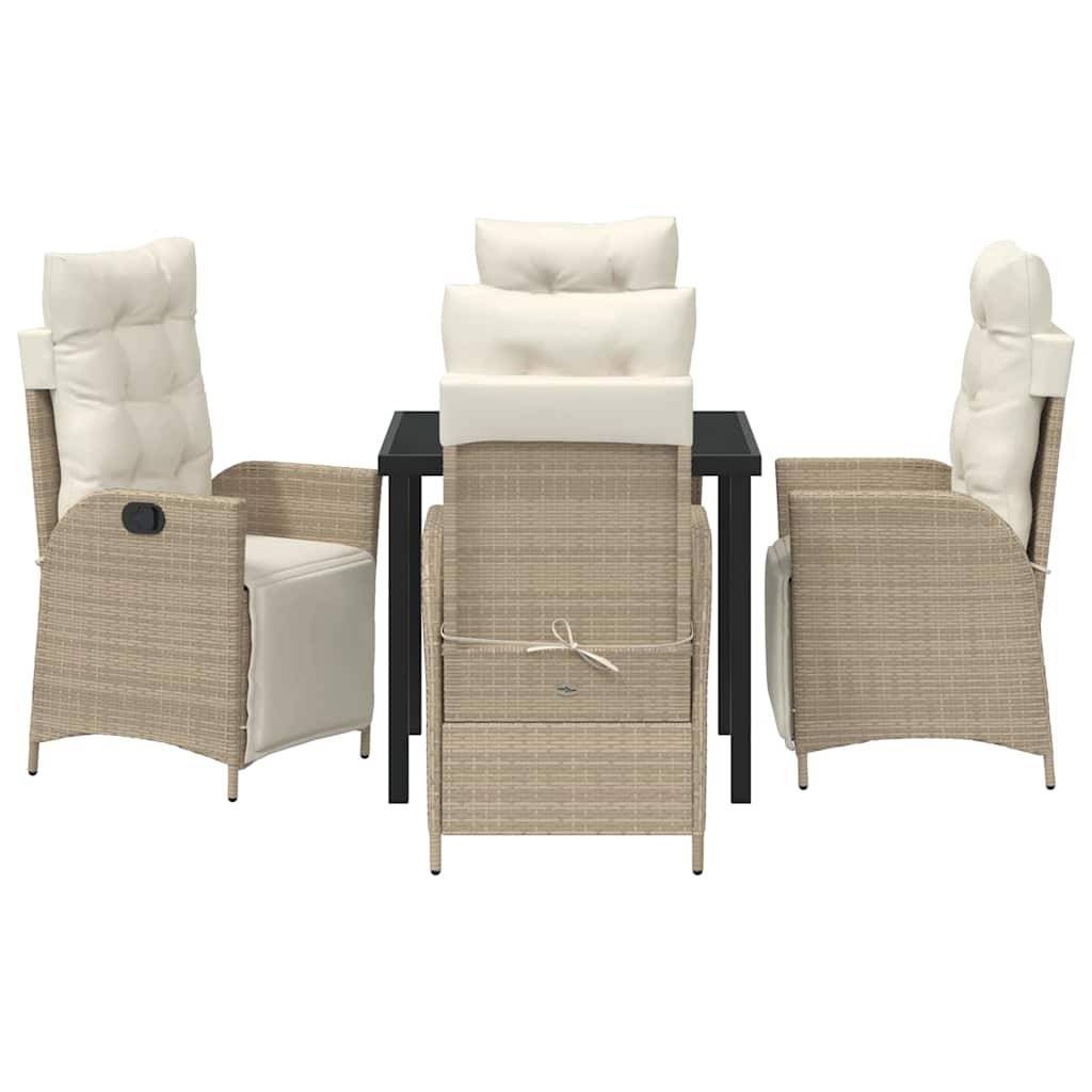 Ensemble table et chaises de jardin 4 personnes en résine tressée Beige – ComfortXL Outdoor Living - Image 7