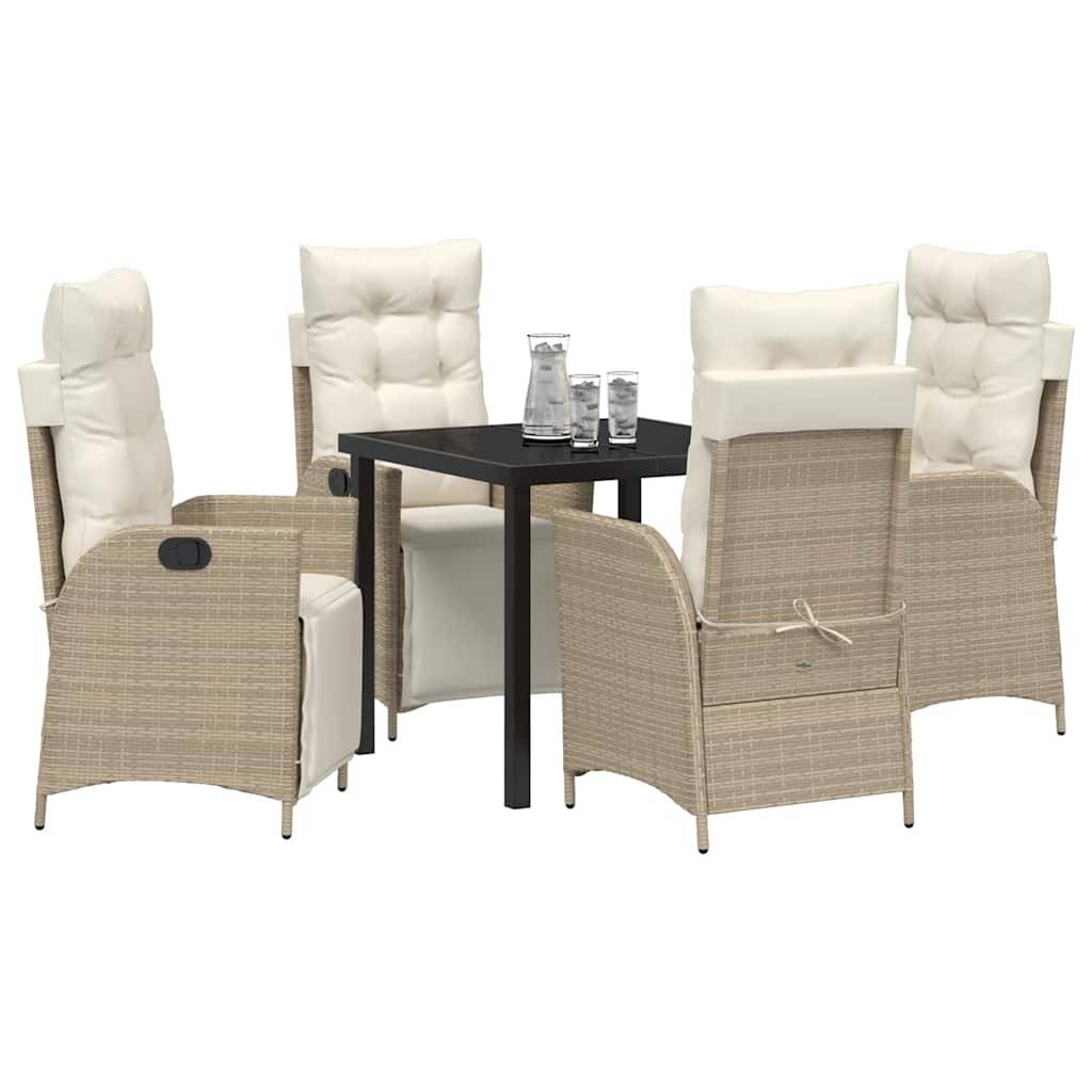 Ensemble table et chaises de jardin 4 personnes en résine tressée Beige – ComfortXL Outdoor Living - Image 3