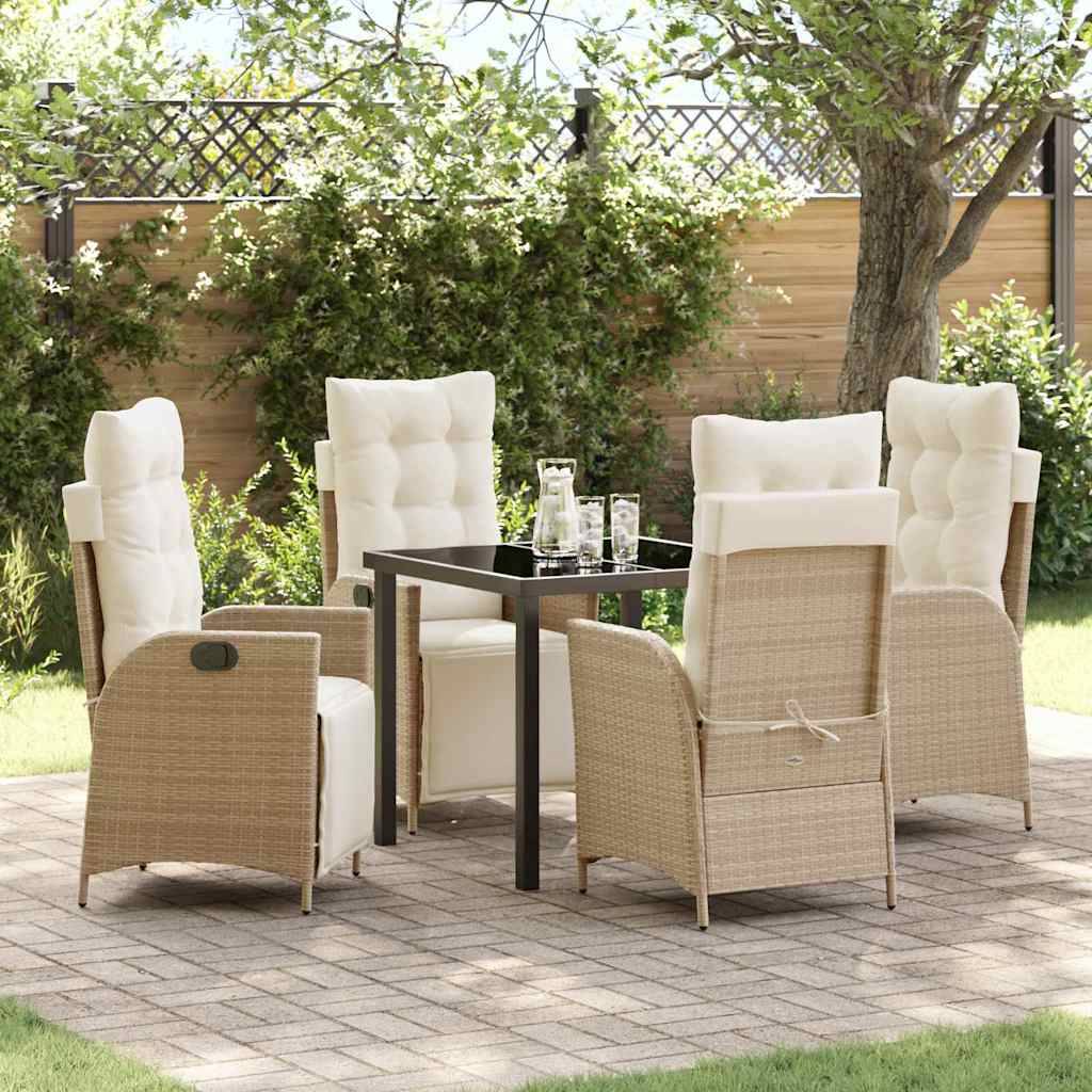Ensemble table et chaises de jardin 4 personnes en résine tressée Beige – ComfortXL Outdoor Living - Image 1