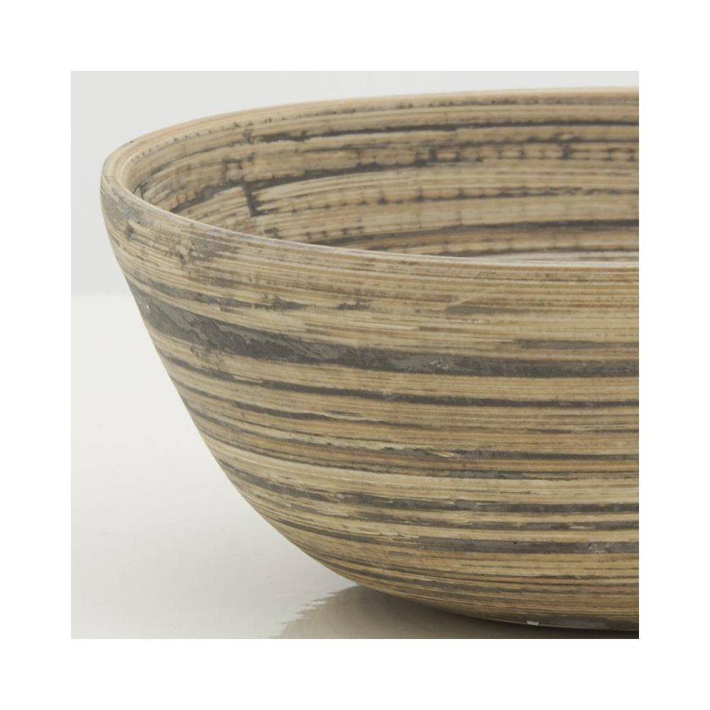 Aubry Gaspard - Corbeille ronde en bambou naturel et noir Lot de 4 - Image 2