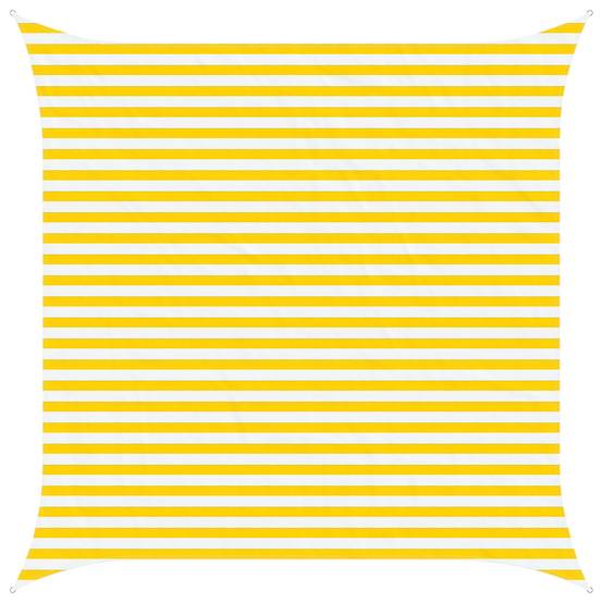 Voile d'ombrage polyester Oxford jaune et blanc 360 x 360 cm - PANGIVO - Image 1