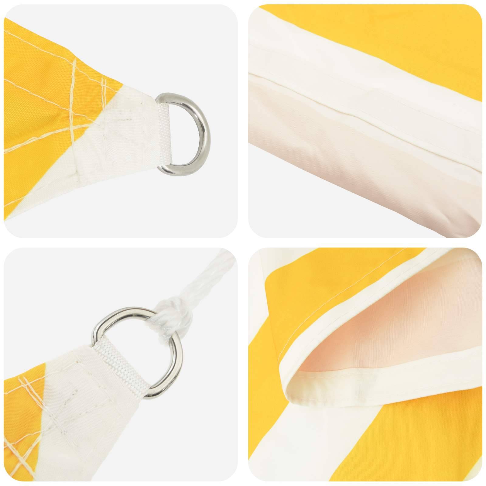 Voile d'ombrage polyester Oxford jaune et blanc 360 x 360 cm - PANGIVO - Image 3