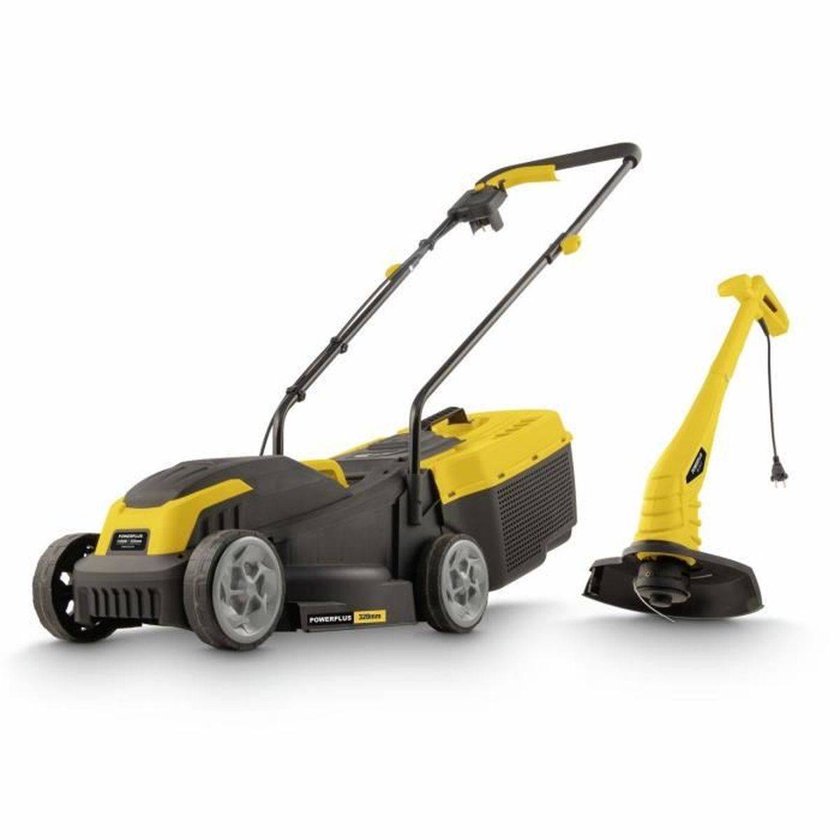 Tondeuse électrique filaire 1300 W, 32 cm de coupe + ébordeuse 250 W, kit jusqu’à 250 m² - Powerplus - Image 1