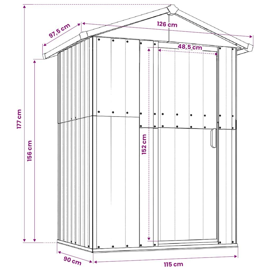 Vidaxl - Abri de jardin Anthracite 126x97,5x177 cm Acier galvanisé vidaXL 316235 - Image 3