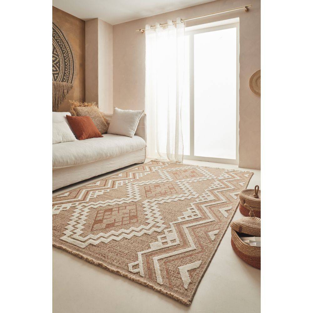 Jardindeco - Tapis intérieur extérieur aspect jute terracotta Tijuana 9054 90 x 67 cm - Image 4
