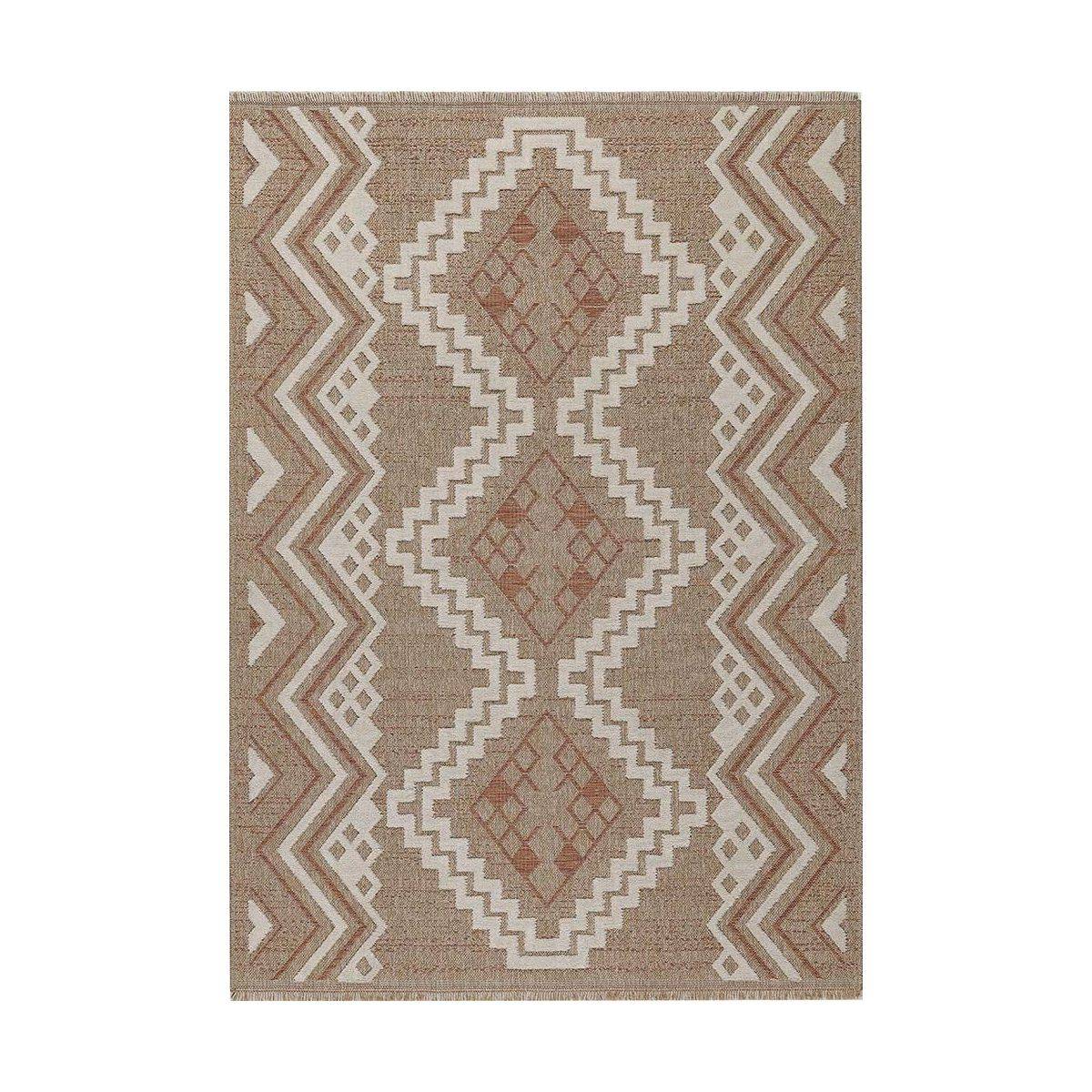 Jardindeco - Tapis intérieur extérieur aspect jute terracotta Tijuana 9054 90 x 67 cm - Image 1