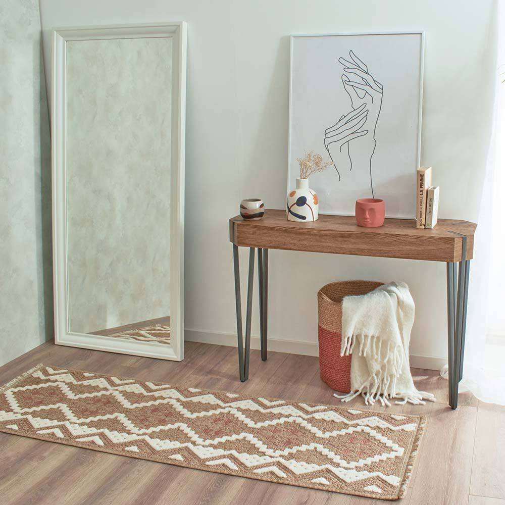 Jardindeco - Tapis intérieur extérieur aspect jute terracotta Tijuana 9054 90 x 67 cm - Image 2