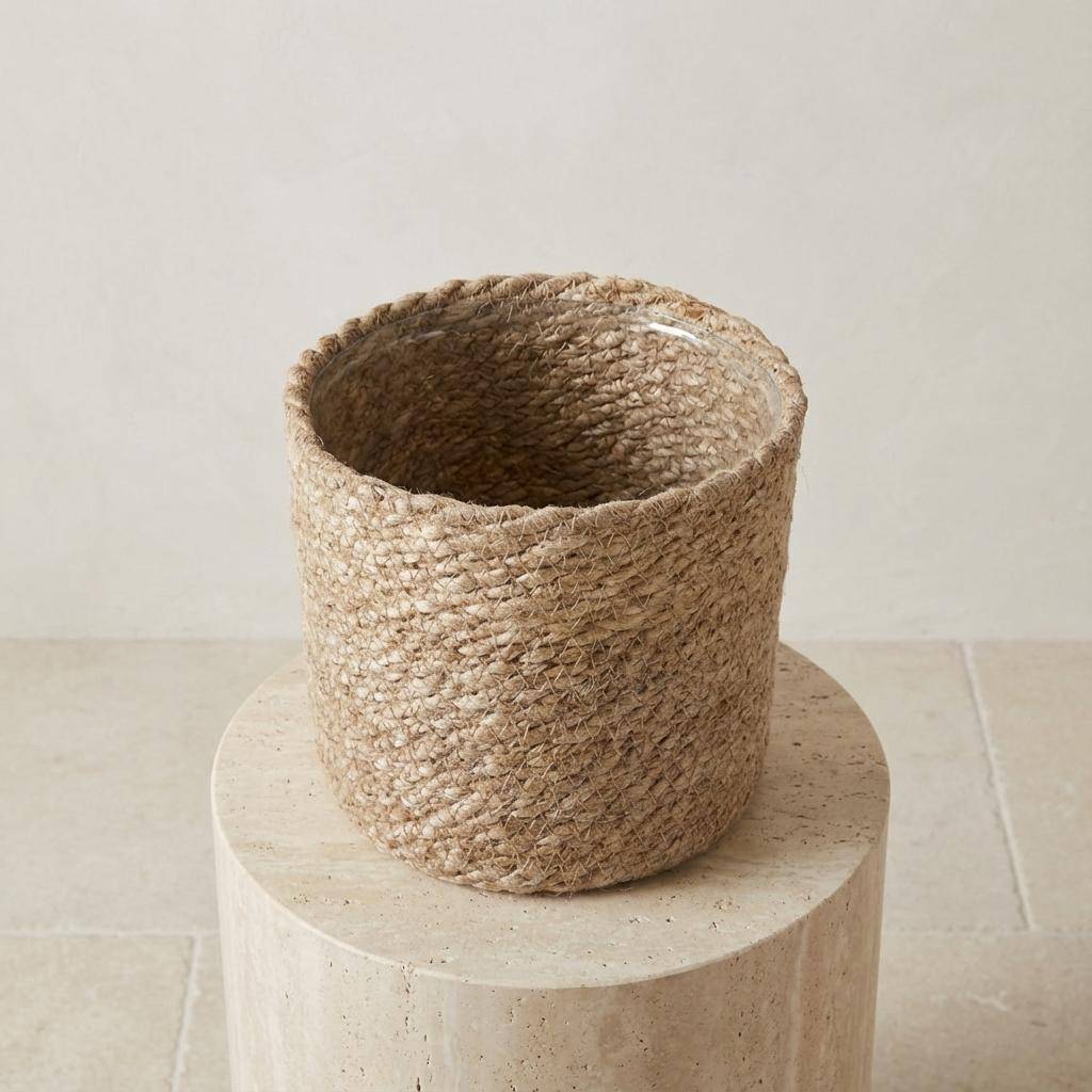 Cache-pot panier naturel - D.14cm - Image 2