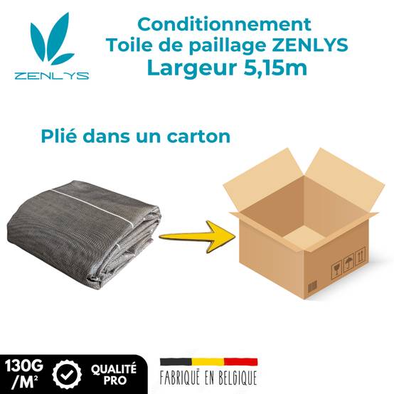 Toile de paillage 130g/m2 Longueur 5m Largeur 5,15m anti mauvaises herbes Geotextile Marron ZENLYS Grande Largeur 5M très épaisse - Image 5