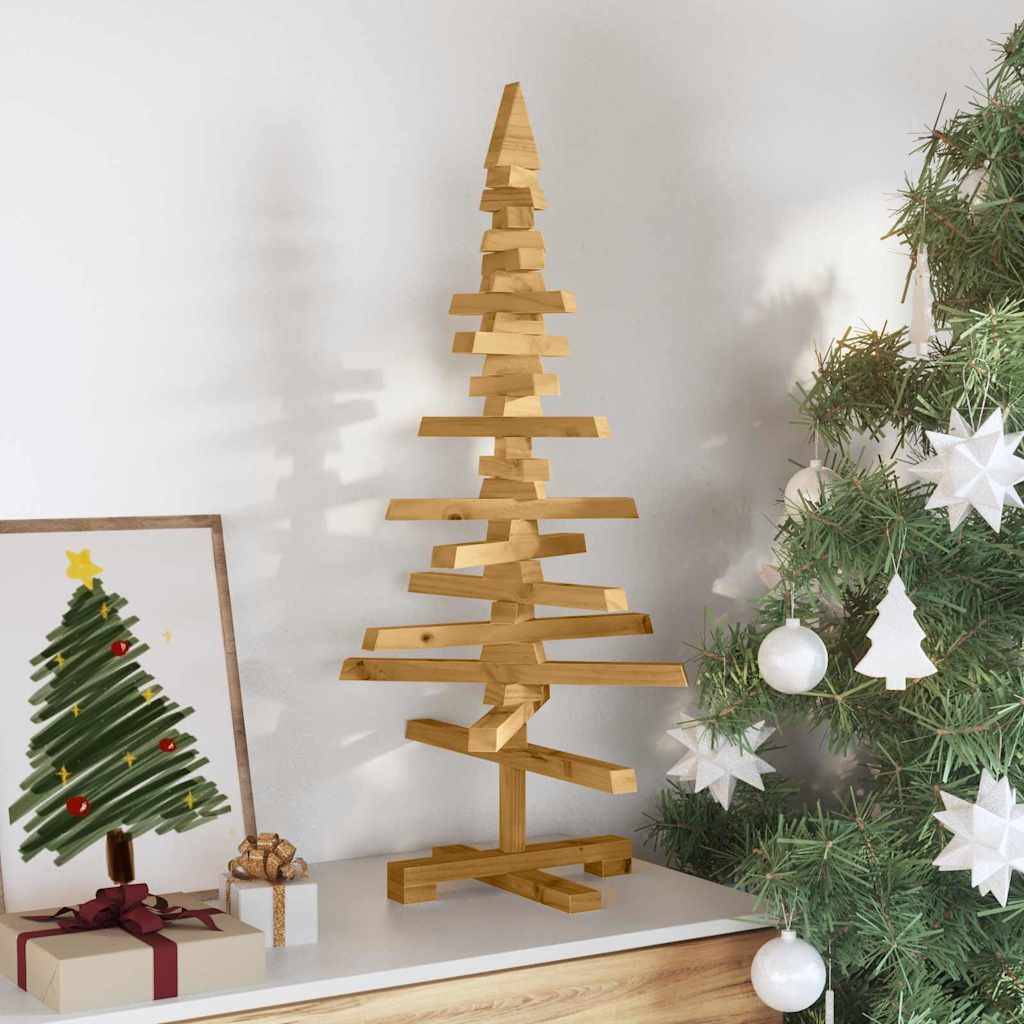 Maison Chic - Sapin de Noël | Arbre de Noël en bois Marron 90 cm Bois massif en pin Maison Chic - Image 3