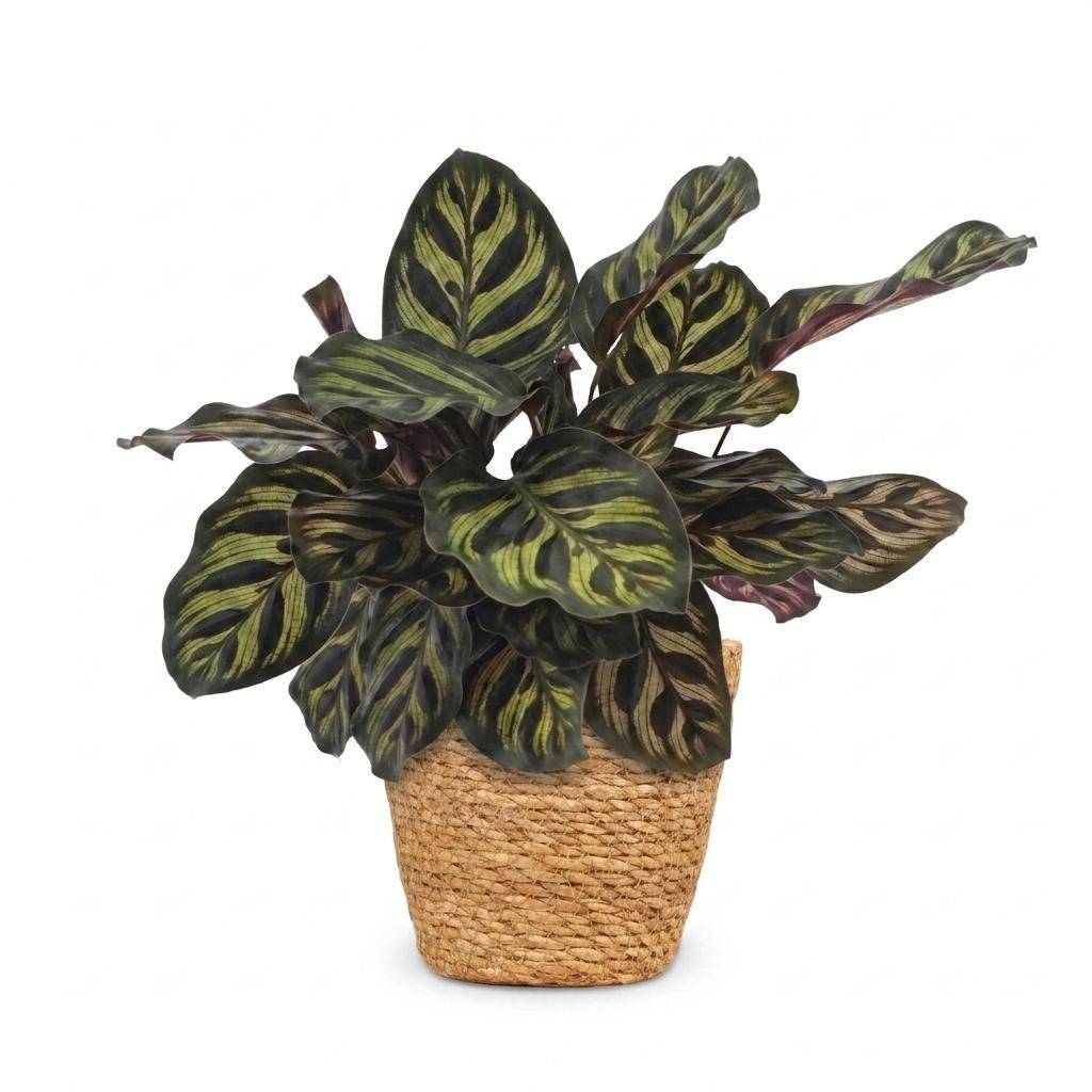 Calathea Makoyana - Plante Paon - Pot de 12cm - Hauteur 25cm - 1 plante - Panier - Plantes d'intérieur - Image 2