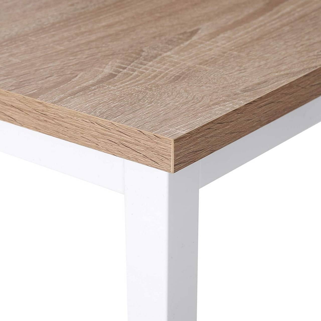 Helloshop26 - Table de bar table de cuisine en aggloméré et métal table de bistrot table haute 102 cm chêne clair - Image 4
