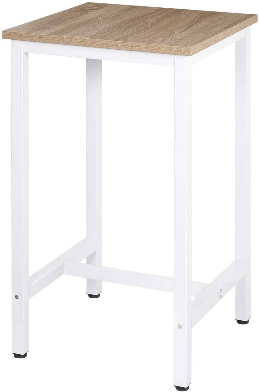 Helloshop26 - Table de bar table de cuisine en aggloméré et métal table de bistrot table haute 102 cm chêne clair - Image 1