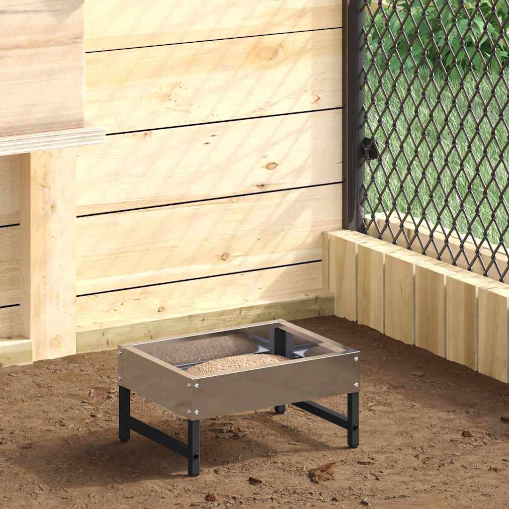 Mangeoire Oiseaux Galvanisée Robuste Anti-Rouille 3kg Argent - ComfortXL Outdoor Living - Image 1