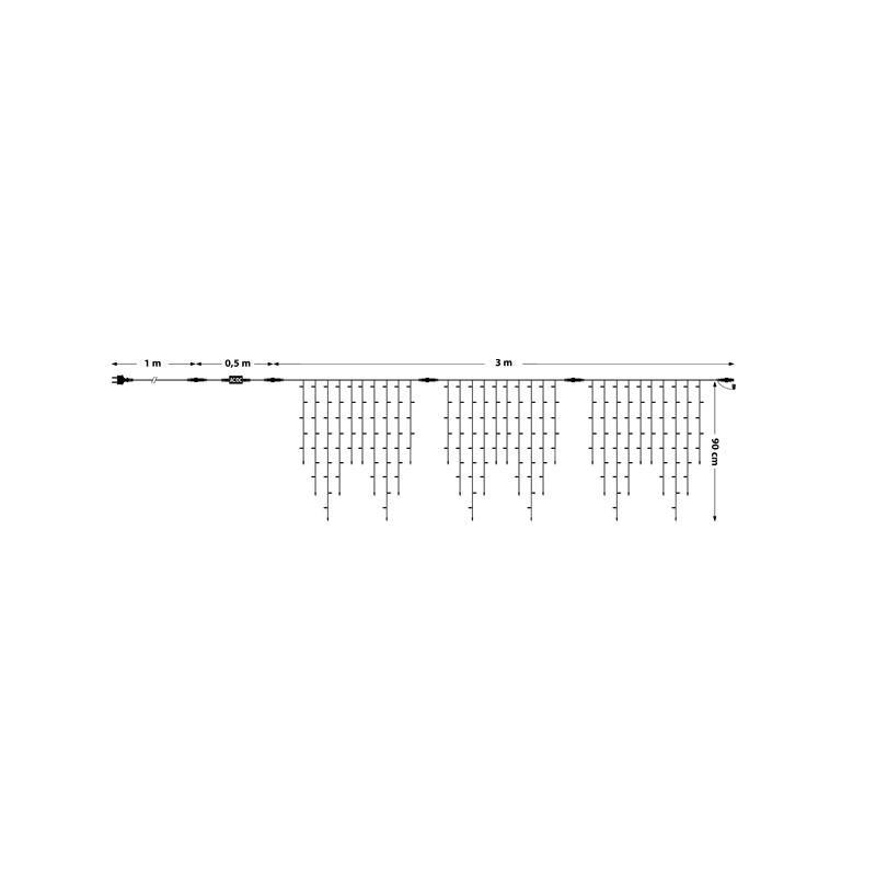 Lotti - Guirlande stalactite 3 mètres hauteur 90CM 228 LED blanc chaud prolongeable Lotti - Image 2
