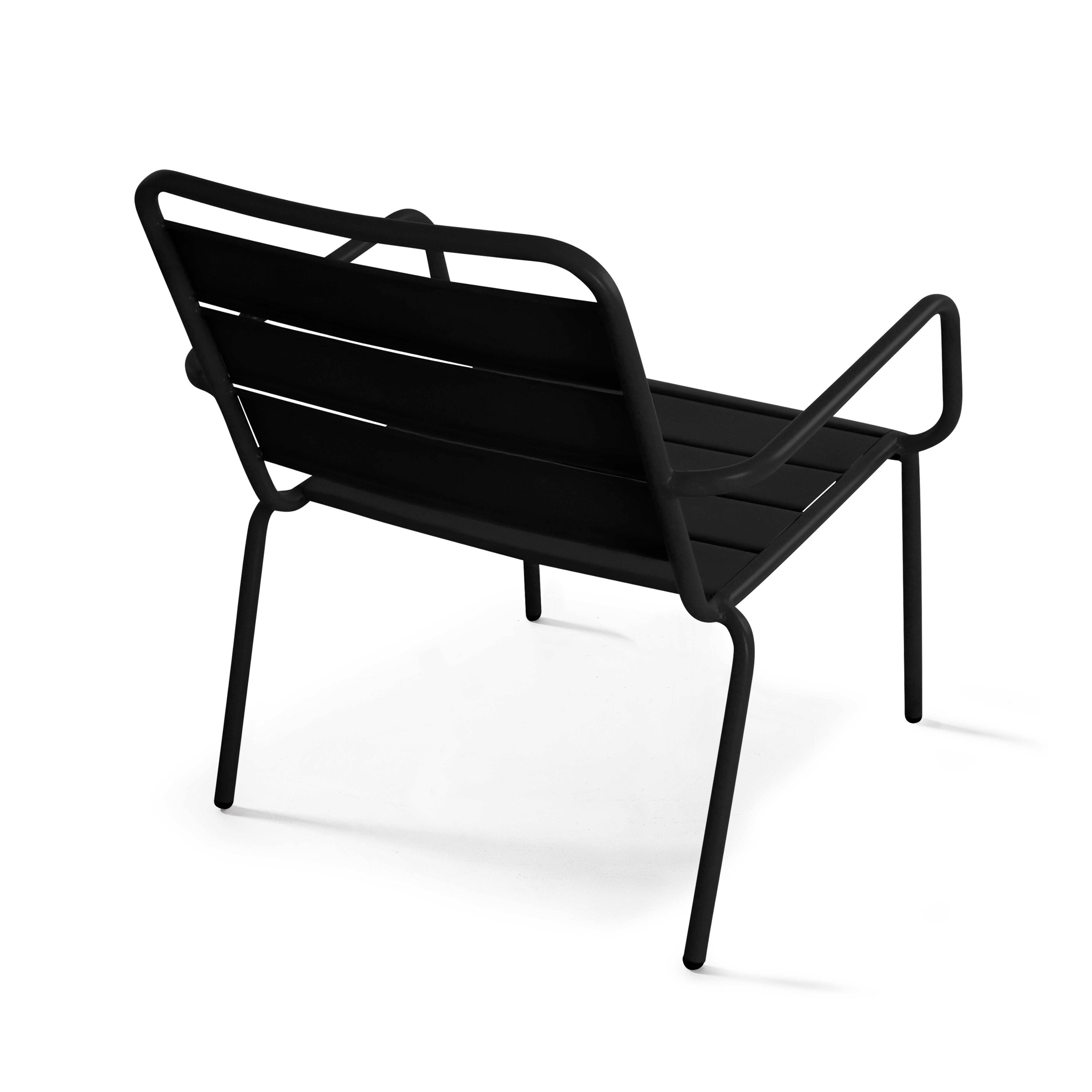 Oviala - Fauteuil de jardin bas relax acier noir Palavas - Oviala - Image 4