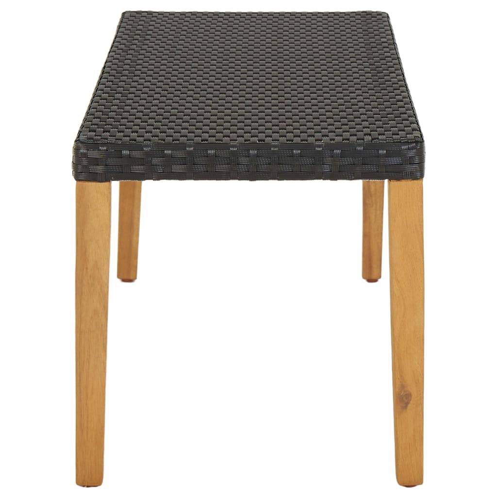 Helloshop26 - Banc de jardin meuble de patio d'extérieur terrasse 80 cm résine tressée noir - Image 3