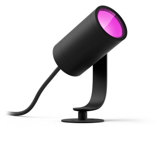 Philips - Projecteur de jardin - PHILIPS HUE - Lily - Lumiere blanche et colorée - Noir - Basse tension - Extension - IP67 - Image 1
