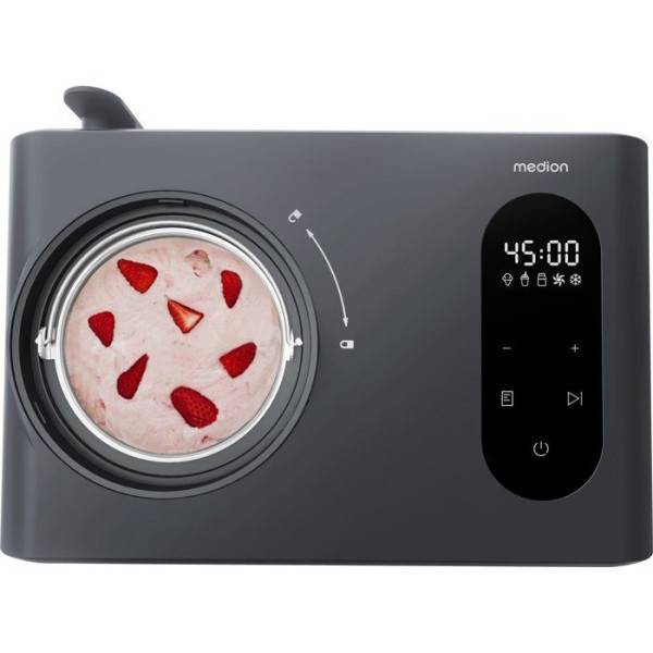 Machine a Glace - Sorbetiere Machine a glaces - MEDION - MD 100087 - 1,5 L - Avec compresseur - Fonctions : glace, yaourt et slushies - 150 W - LED - Image 3