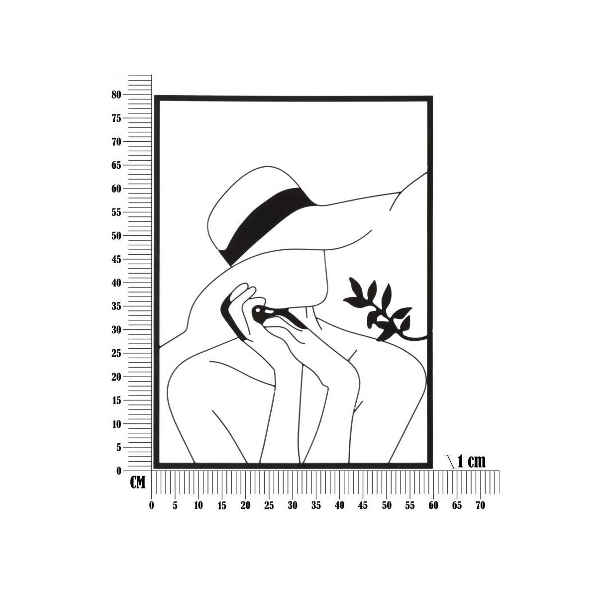 Paris Prix - Déco Murale Encadrée en Métal "Chapeau" 80cm Noir - Image 6