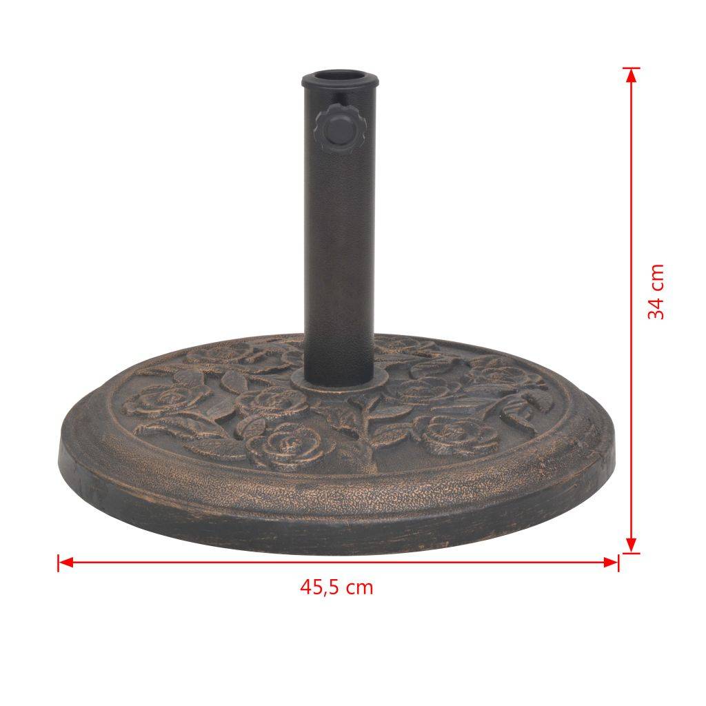Helloshop26 - Socle de parasol résine rond diamètre 38 et 48 mm bronze 9 kg - Image 4