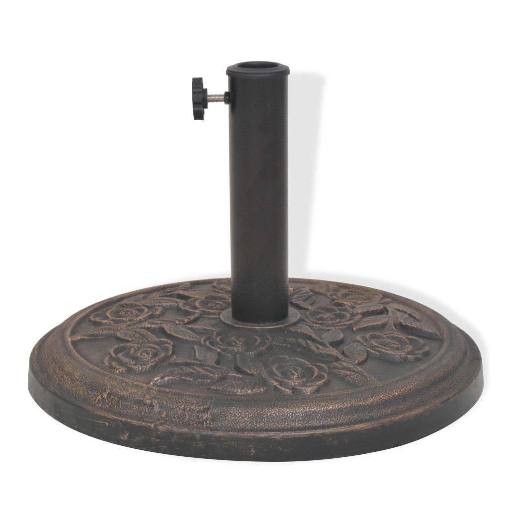 Helloshop26 - Socle de parasol résine rond diamètre 38 et 48 mm bronze 9 kg - Image 1
