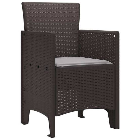 Lot De 2 Chaises De Jardin - Fauteuils De Jardin Marron 53 x 49 x 85 cm PP - Image 4