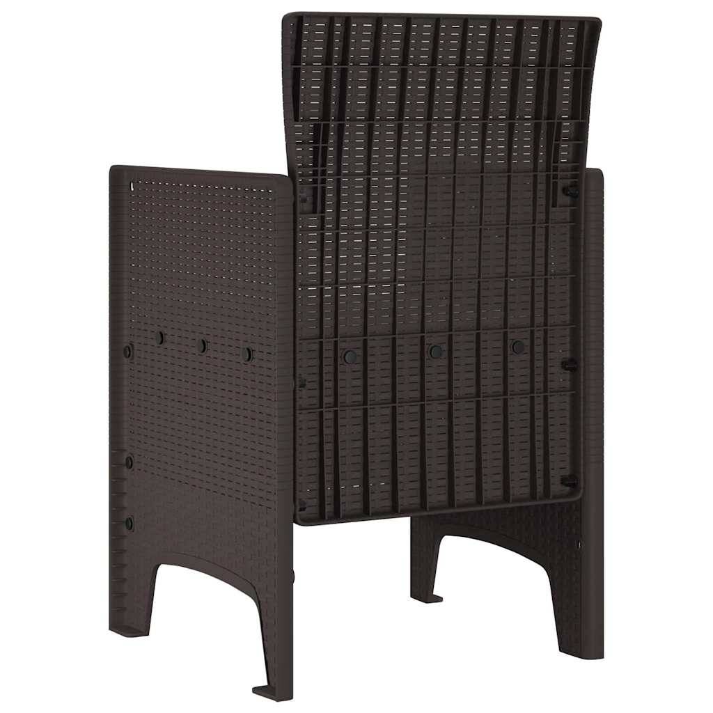 Lot De 2 Chaises De Jardin - Fauteuils De Jardin Marron 53 x 49 x 85 cm PP - Image 5
